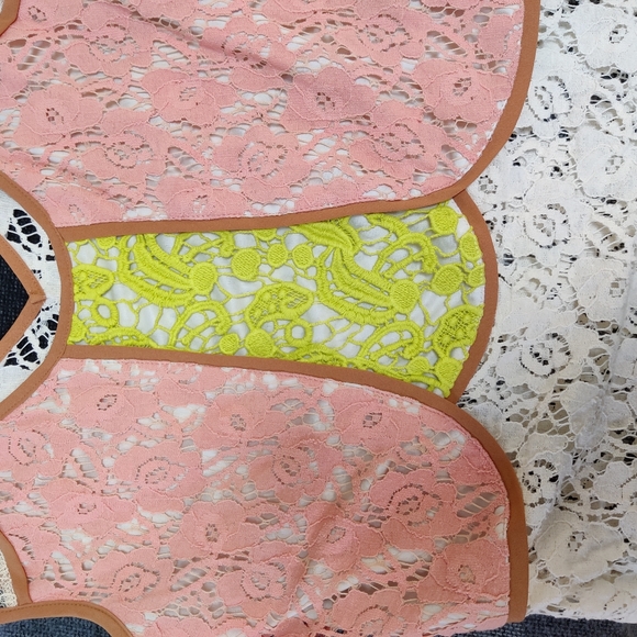 Champagne and Strawberry Lace Top - Small - Picture 9 of 11